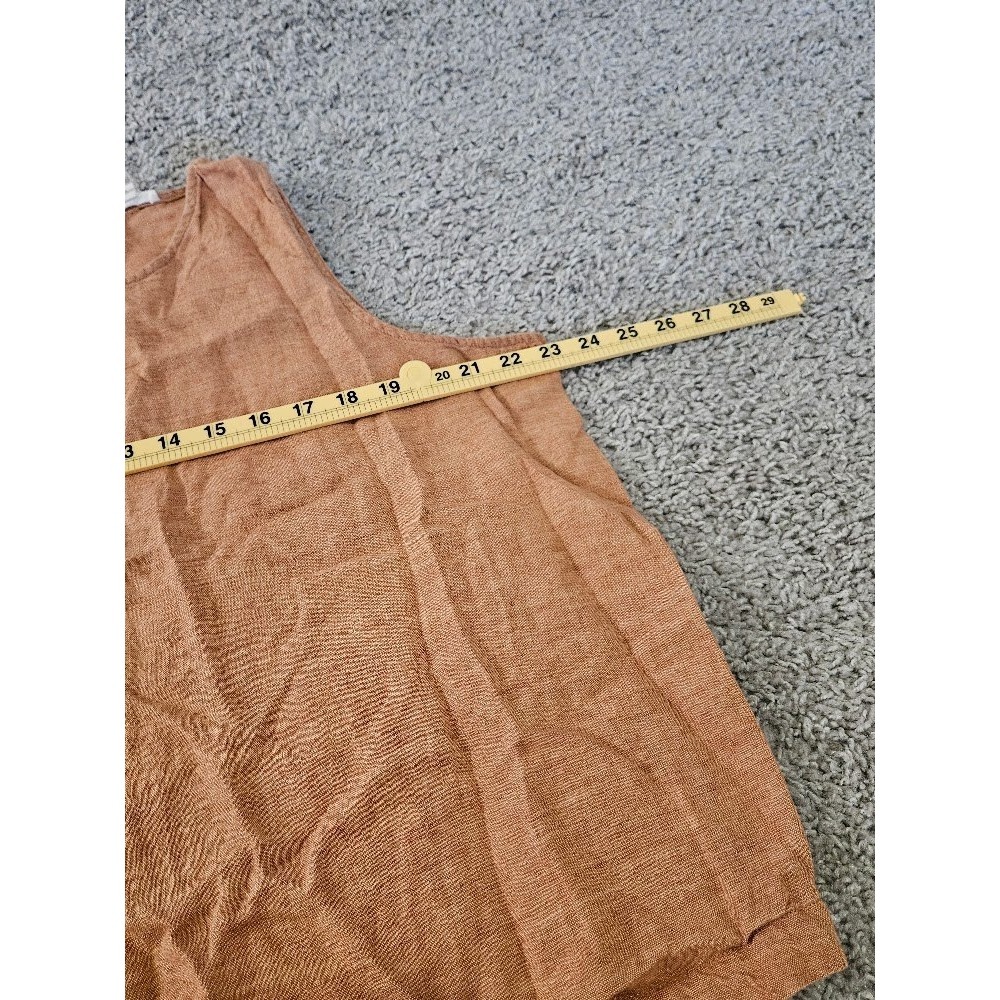 Eileen Fisher Organic Linen Sleeveless Tank Top XL Terracotta Orange - Picture 3 of 8